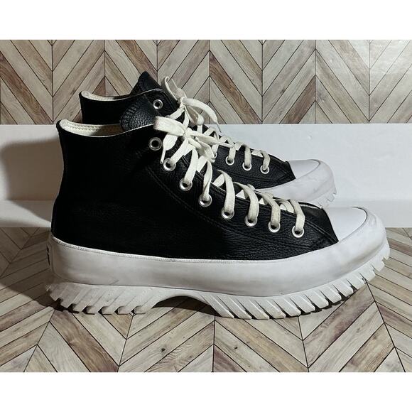 Converse Chuck Taylor All Star Lugged 2.0 Black Leather A00870C Sz 9.5 M 11.5 W - Picture 7 of 9